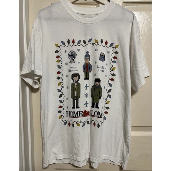 Home Alone White Merry Christmas Ya Filthy Animal T-Shirt - Size L - Picture 8 of 8